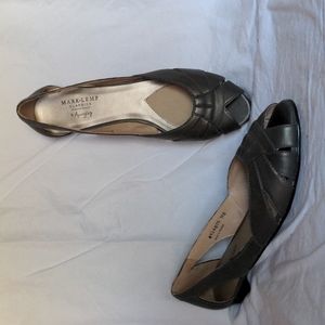 Mark Lemp Classics Zuzu Peep-Toe Flats - Pewter - Size 11 Slim